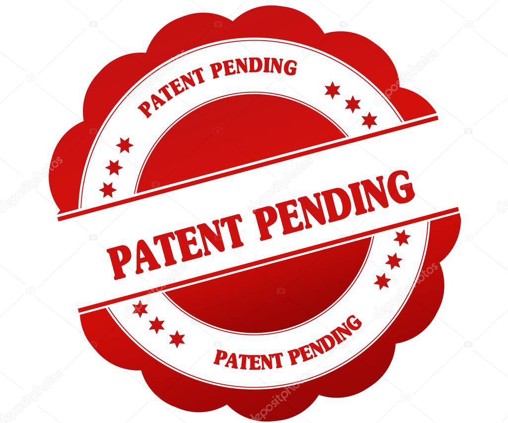 PATENT PENDING red round rubber stamp