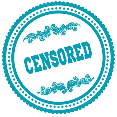 Sansürlü mavi yuvarlak damga.