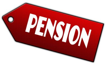 Kırmızı emeklilik etiket.