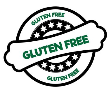 Siyah ve yeşil Gluten ücretsiz damgası.