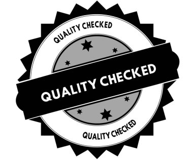 Siyah yuvarlak damga metni kalite kontrol ile.