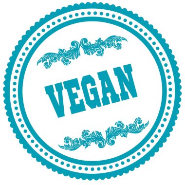 Vegan mavi yuvarlak damga.