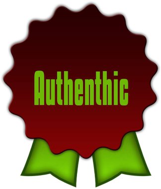 Authenthic üzerinde yeşil şeritler kırmızı mühür.