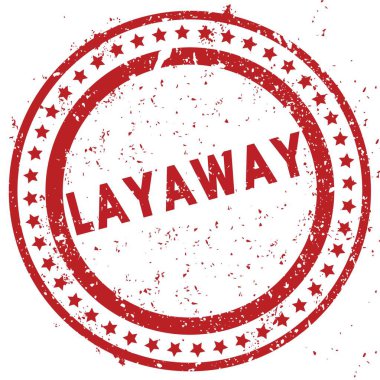 Lastik damgası doku ile kırmızı Layaway sıkıntılı