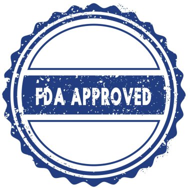 FDA onaylı damgası. etiket. mühür. Mavi yuvarlak grunge vintage şerit işareti