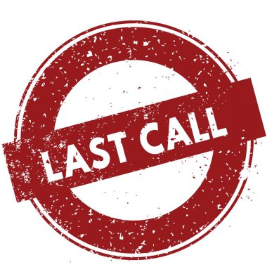 Beyaz arka plan üzerinde lastik damgası illüstrasyon kırmızı Last Call
