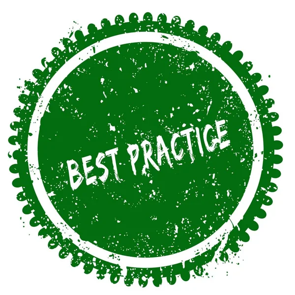 Best Practice Round Grunge Green Stempel — Stockfoto