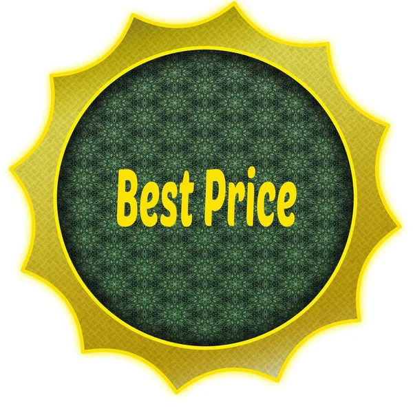 Golden badge with BEST PRICE text. — Stock Photo, Image