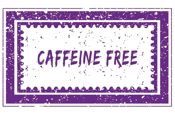 Caffeine Free w magenta grunge kwadrat rama stempel — Zdjęcie stockowe