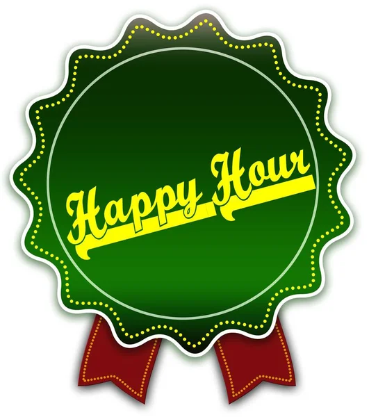 Fita verde redonda HAPPY HOUR . — Fotografia de Stock