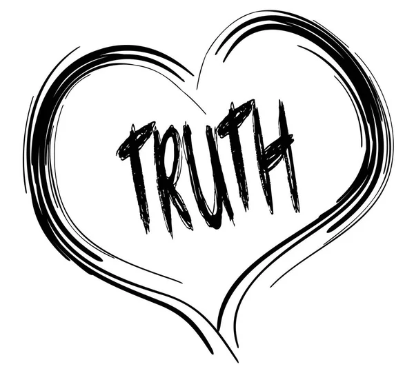 Sketched black heart with TRUTH text. — Stock Photo, Image