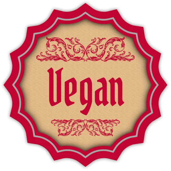 Retro VEGAN magenta badge.