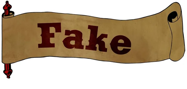 Texto falso sobre ilustração de desenho de papel de rolagem antigo — Fotografia de Stock