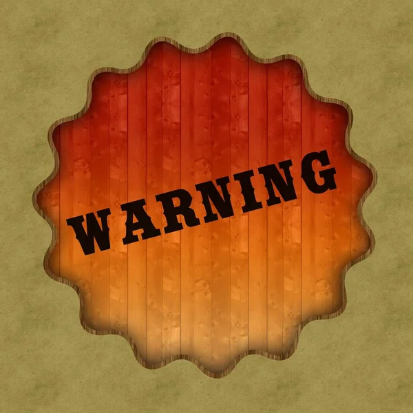Retro WARNING text on wood panel background. — Stock Photo, Image