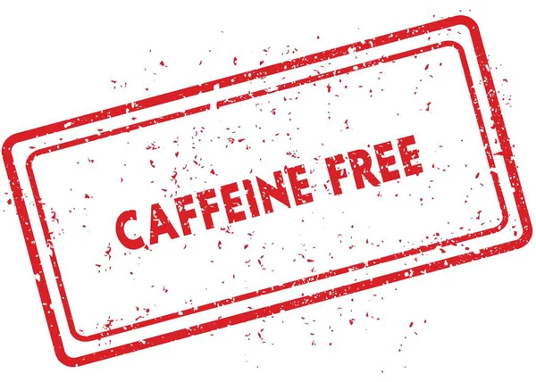 Червоний CAFFEINE безкоштовна гумова марка — стокове фото