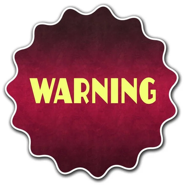 WARNING round badge — Stock Photo, Image