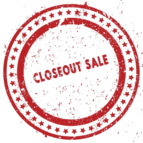 Red CLOSEOUT SALE distressed rubber stamp with grunge texture — Stock Photo, Image