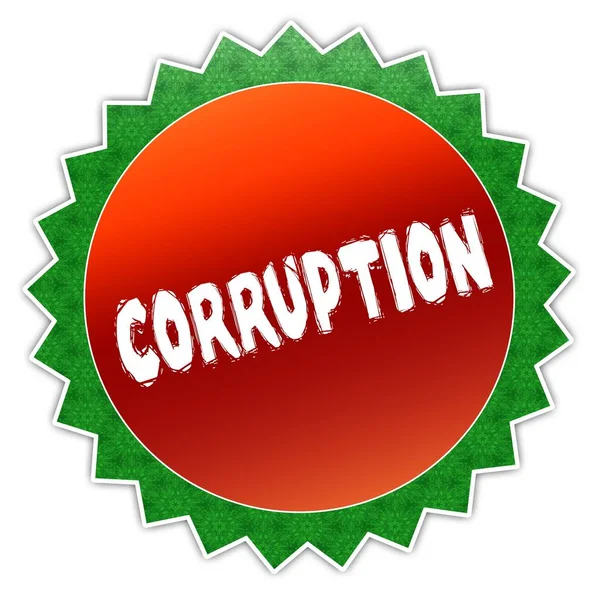 Slunečnicový odznak s korupcí textem. — Stock fotografie