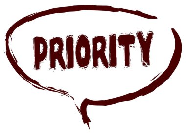 Konuşma balonu öncelikli bir ileti ile kırmızı işaret çizdi.