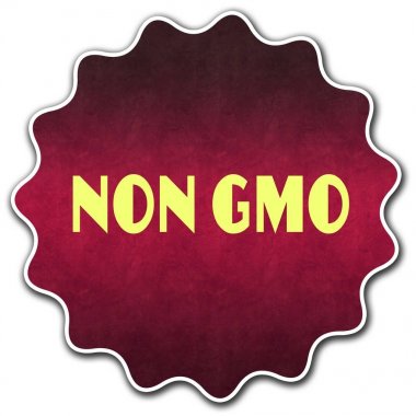 Olmayan GDO yuvarlak rozeti