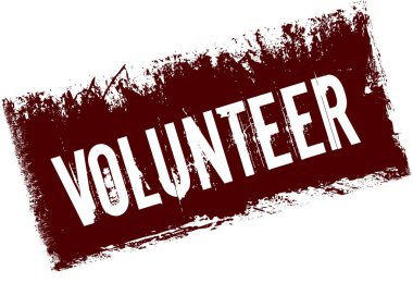 Kırmızı retro sıkıntılı arka plan üzerinde gönüllü.