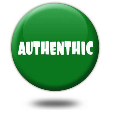 Authenthic yeşil 3d düğmesini.