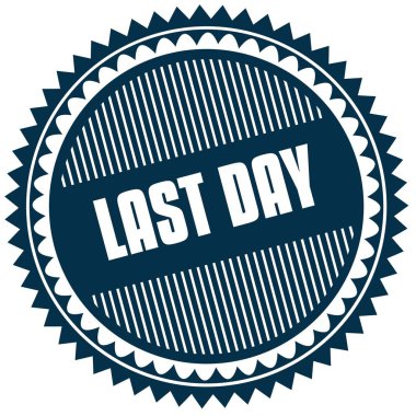 Yuvarlak son günü mavi etiket.