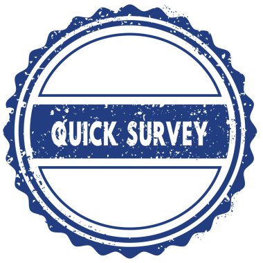 Hızlı anket damgası. etiket. mühür. Mavi yuvarlak grunge vintage şerit işareti