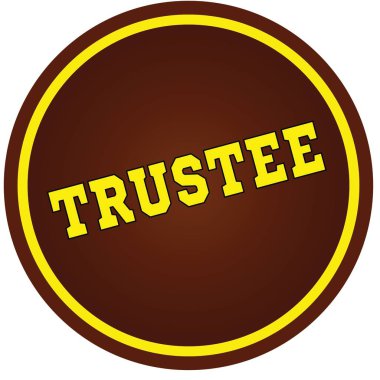 Beyaz arka plan üzerinde yuvarlak, kahverengi ve sarı, Mütevelli damgası.