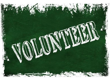 Gönüllü metin ile yeşil grunge yazı tahtası.