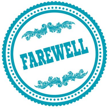 Elveda mavi yuvarlak damga.