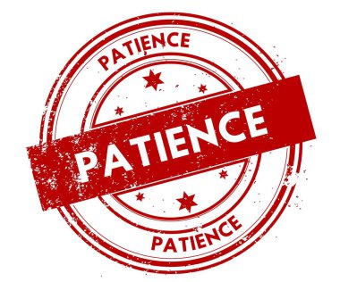 Sabır sıkıntılı kırmızı pul.