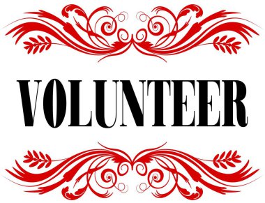 Gönüllü kırmızı çiçekli metin çerçevesi.