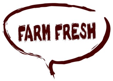 Konuşma balonu ile çiftlik taze haber kırmızı işaret çizdi.