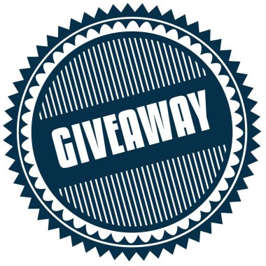 Yuvarlak Giveaway mavi etiket.