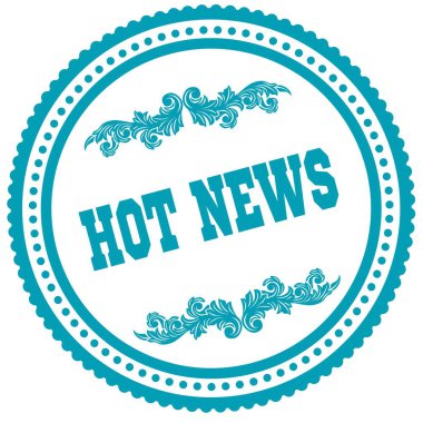 Sıcak haber mavi yuvarlak damga.