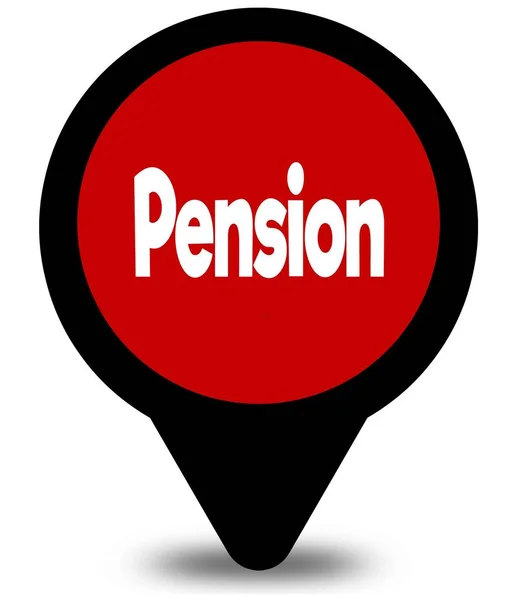 PENSION on red location pointer illustration — Stock Photo, Image