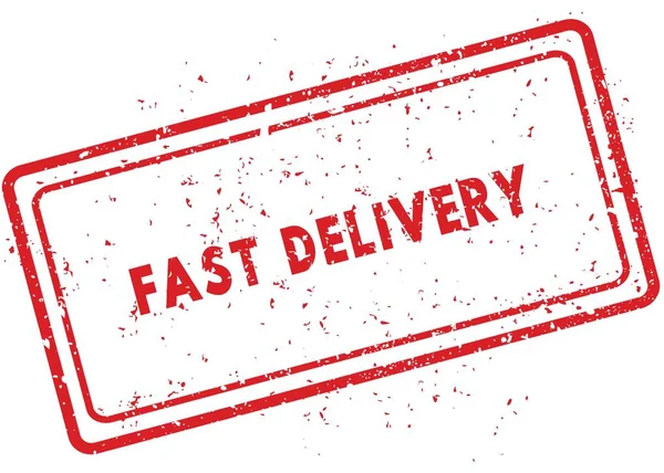 Timbre en caoutchouc FAST DELIVERY rouge — Photo