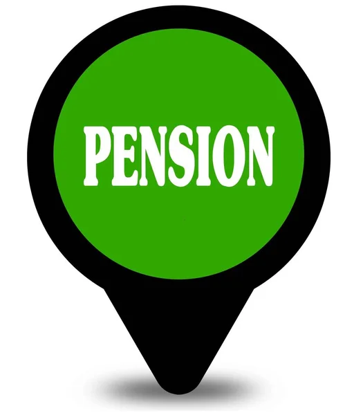 PENSION on green location pointer graphic — Stock Photo, Image