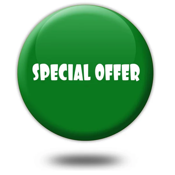 SPECIAL OFFER on green 3d button. — Stock Photo, Image