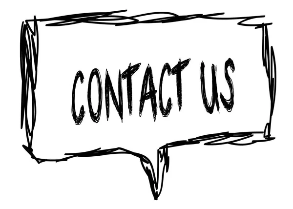 CONTACT US on a pencil sketched sign. — Stock Photo, Image
