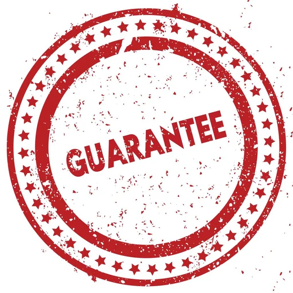 Red GUARANTEE distressed rubber stamp with grunge texture — Stock Photo, Image