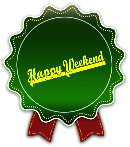 HAPPY WEEKEND fita verde redonda . — Fotografia de Stock