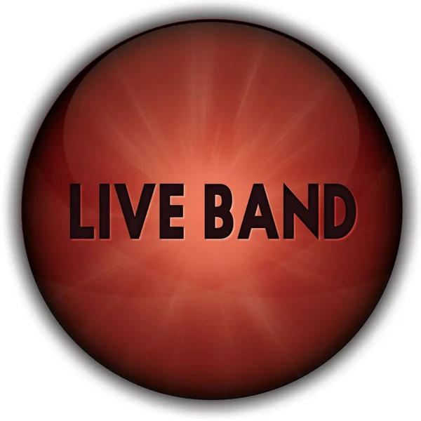 Distintivo pulsante rosso LIVE BAND . — Foto Stock