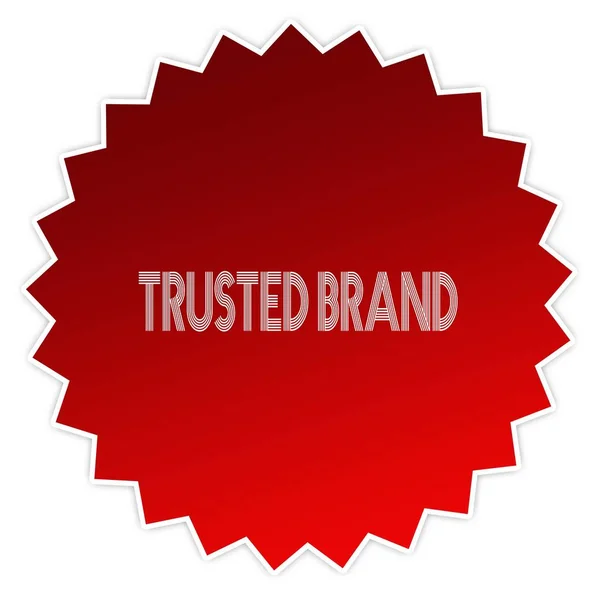 MARCA TRUSTED en etiqueta adhesiva roja . — Foto de Stock