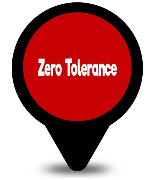 ZERO TOLERANCE on red location pointer illustration