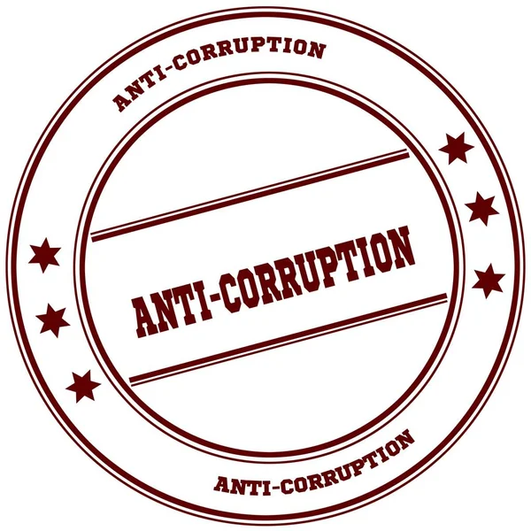 Proti korupci jednoduché červené razítko — Stock fotografie