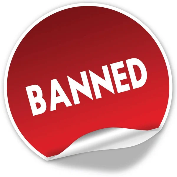 BANNED text on realistic red sticker on white background. — Stock Photo, Image