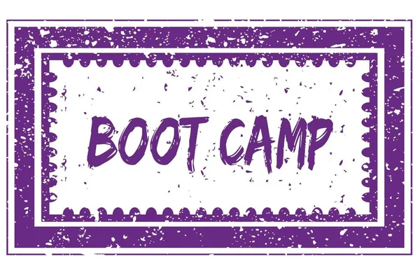 Boot Camp v purpurové grunge čtvercový rámec razítko — Stock fotografie