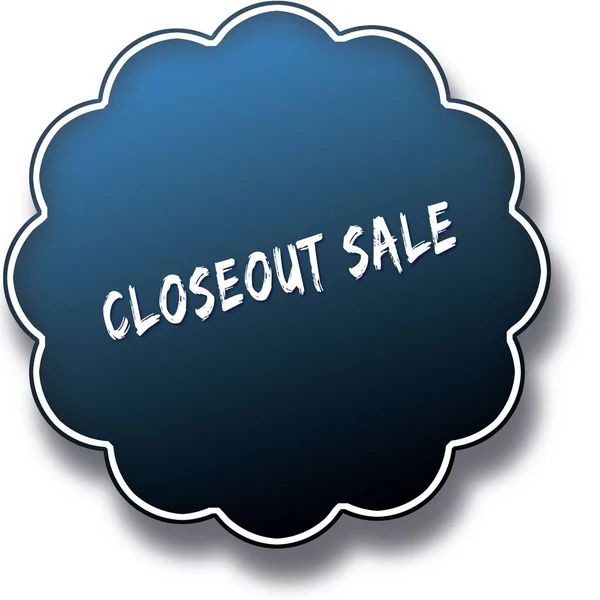 CLOSEOUT SALE text written on blue round label badge. — Stock Photo, Image